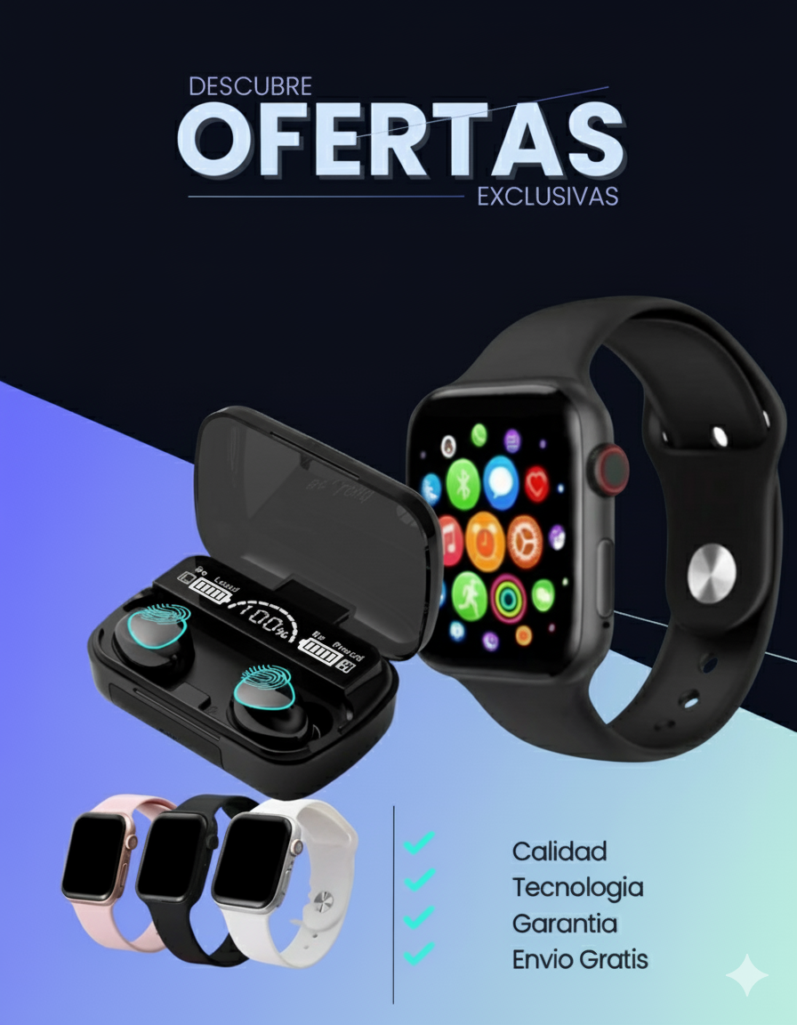 ¡Smartwatch Y68 con Audífonos M10 GRATIS! Combo tecnológico